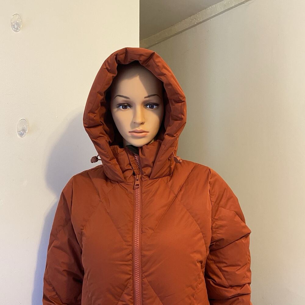Mondetta Outdoor Women XS Orange Hooded 700 Down Fill Standard Mid Length Coat - Picture 8 of 13